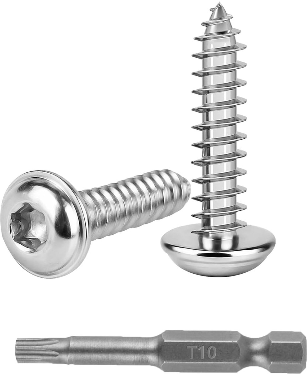 Schroeven M3x20 mm Torx 150 st | 150 zelftappende schroeven M3x20 mm, RVS, lenskop, Torx. Inclusief 1 T10 boor. Voor plaatmetaal, kunststof, metaal en hout.