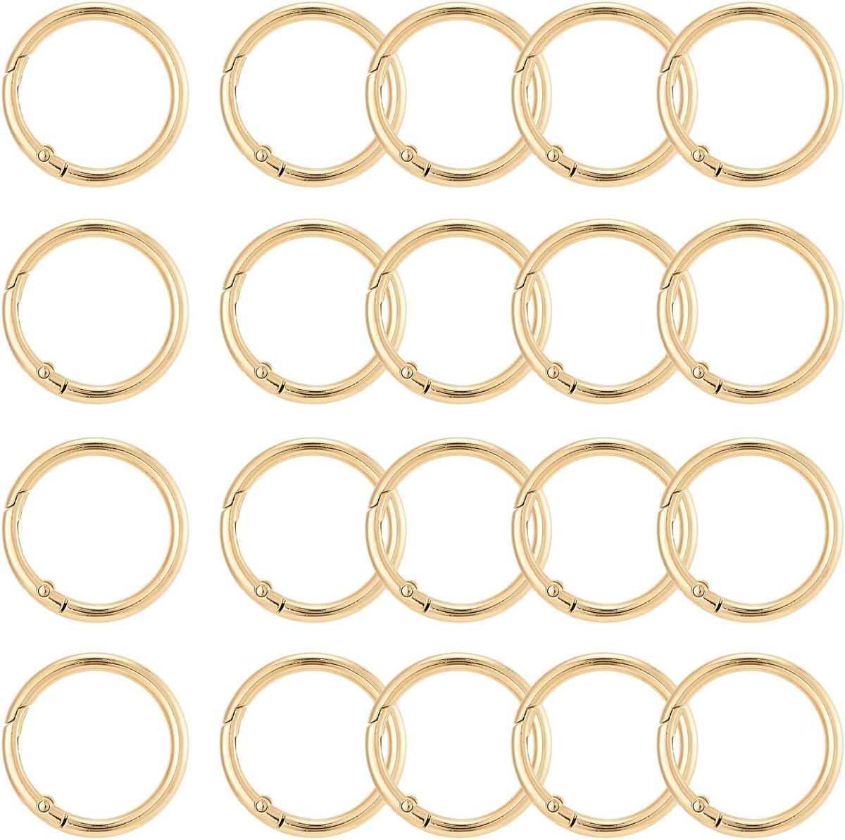 Karabijnhaken met ontspanningsveer ring van metaal voor handtassen, sleutelhangers, portemonnees, tassen