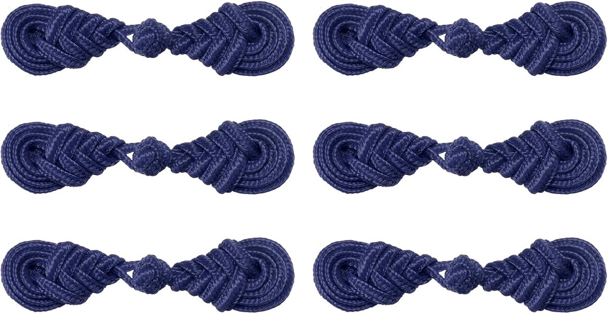 Knopen met knopen in marineblauw om te naaien, voor jassen, truien, bruidskleding, 7,6 x 1,8 cm
