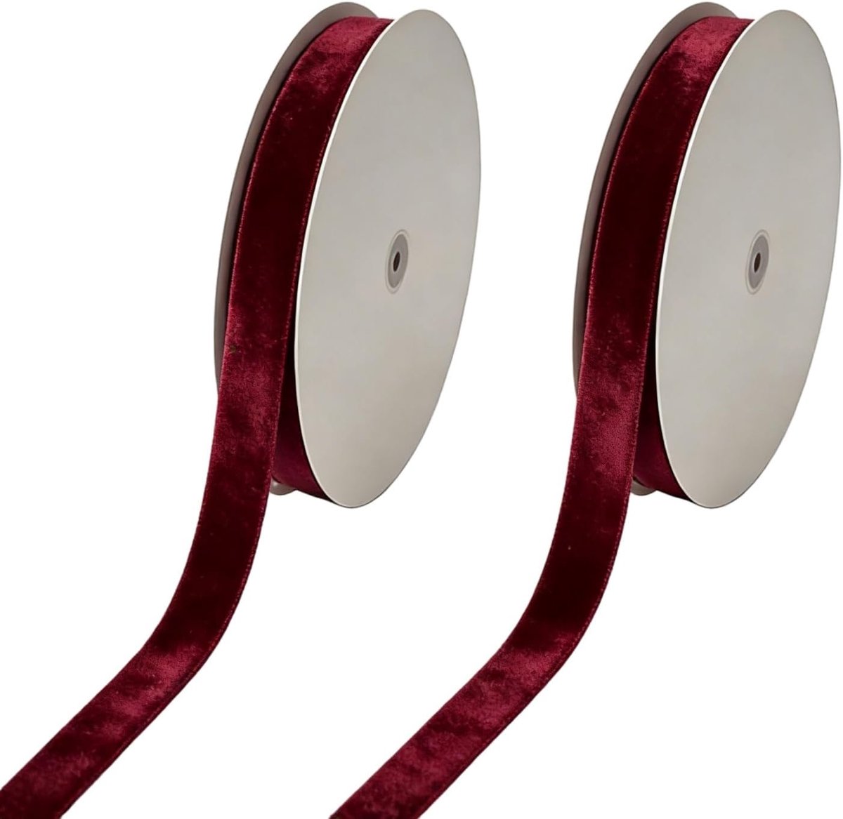 18 m rood fluwelen lint, 25 mm breed dik fluwelen lint voor geschenkverpakking, huwelijksdecoraties en vakantieambachten (Bourgondië, 2,5 cm x 18 m)