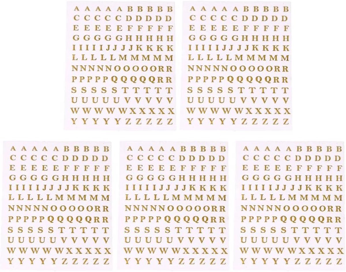 UV Epoxy Hars vullingen, 5 vellen Metalen Engels Letters Stickers Epoxy Hars Mold Vullingen Sieraden Maken Filler Materiaal DIY Art Crafts Decor Goud