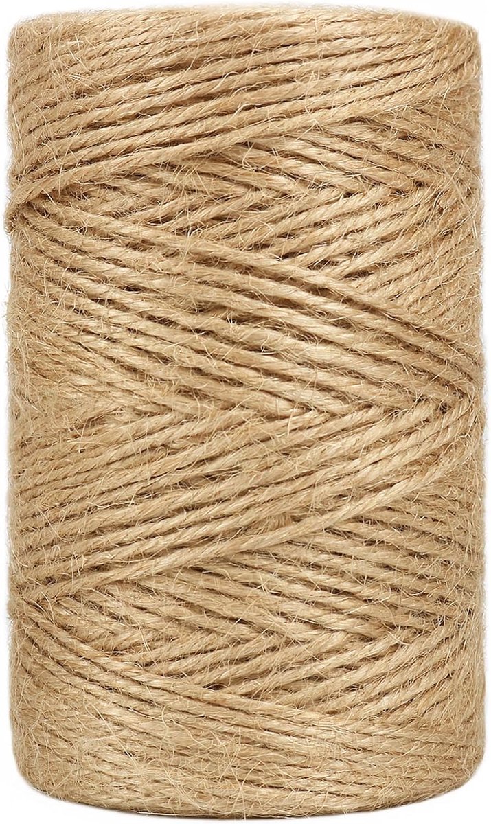 492 Voet Jute Touw, 2 mm Jute Touw String voor Klimplanten, Tomaten, Ambachten, Geschenkverpakking en Decoratie (Bruin)