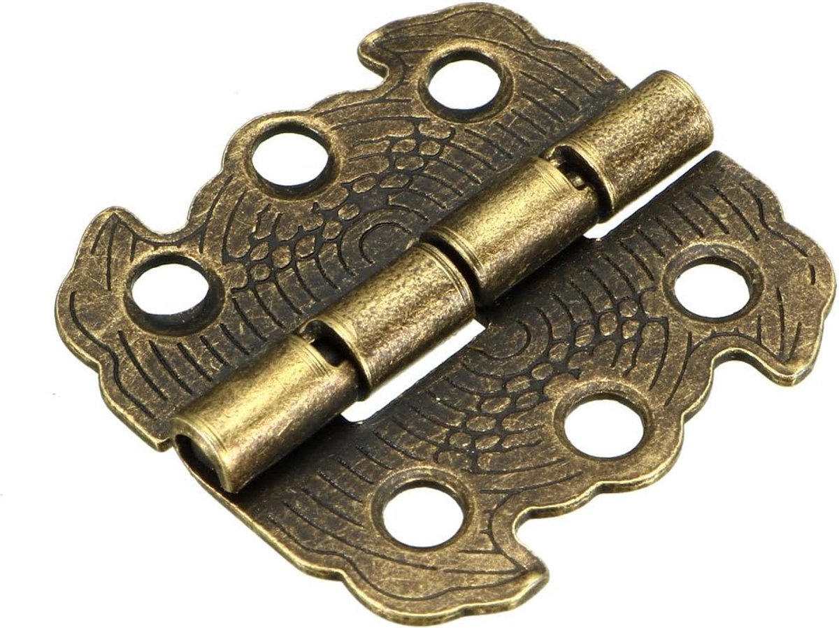 Scharnieren voor juwelenkistjes, kist 3,5 cm, vintage, bronskleurig, retro, met schroeven