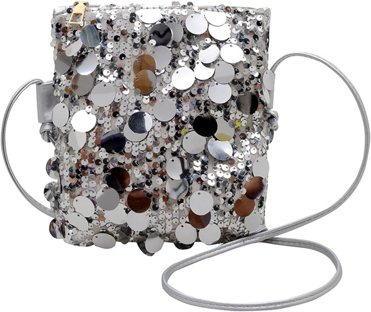 crossbody tas met pailletten voor vrouwen, bling pailletten, clutch, sprankelende crossbody-schoudertas, bling Y2K, crossbody-portemonnee, portemonnee met rits voor dagelijks gebruik