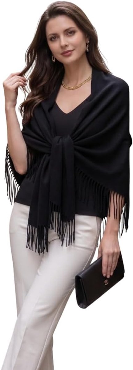 kasjmier sjaal dun licht herfst winter 200x70 kasjmier sjaal stola voor formeel stijlvol elegant eenkleurig extra soepel uni kleur damessjaal