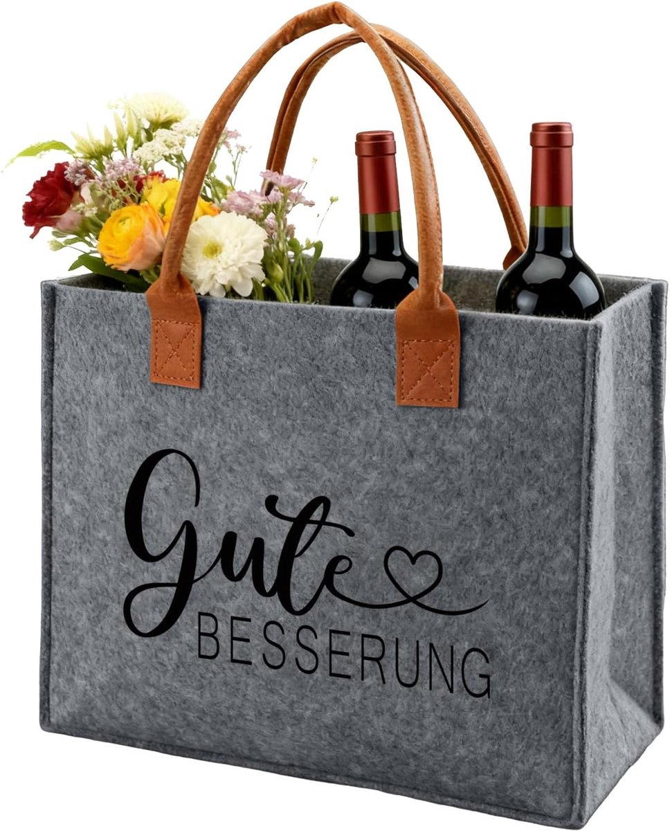 Vilten tas goede verbetering, herstelgeschenken voor vrouwen | Vilten shopper cadeautas voor ziektebezoek en herstel, aanmoedigingscadeau voor familie, vriendin en collega