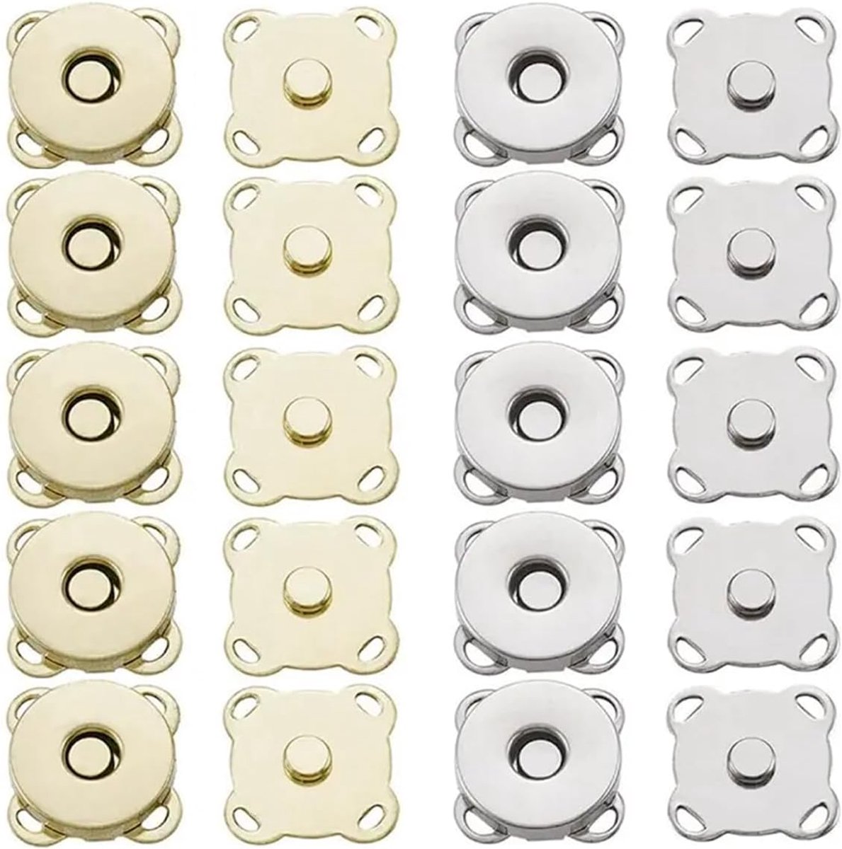 Knopen, ronde drukknopen, voor tassen, kleding, magneetsluiting, magnetische drukknopen voor tassen, naaien, handwerk, kleding
