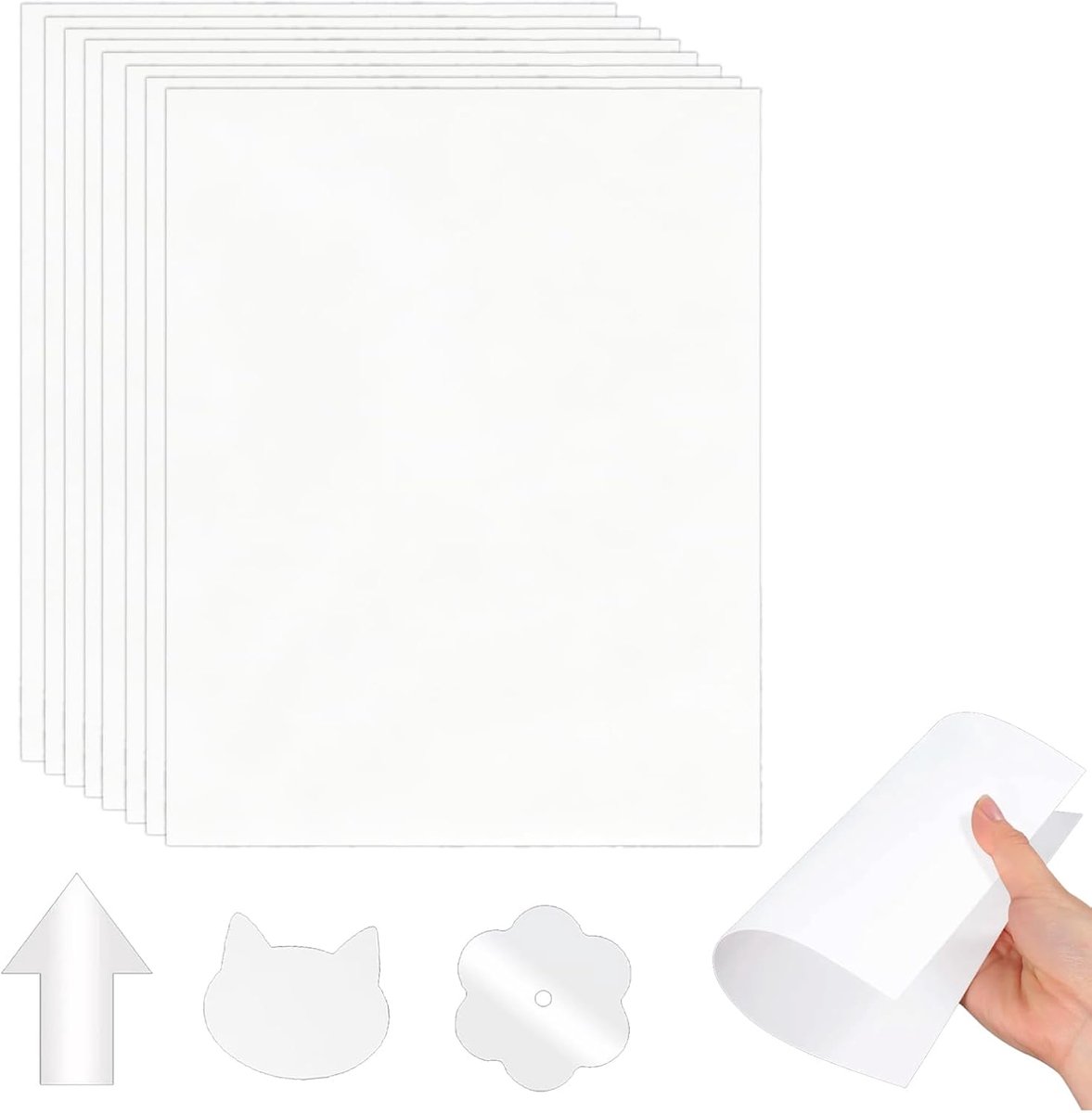 Plastic Plaat A4 PP Plaat 0,5 mm Flexibele Kunststof Platen voor DIY Knutselen Modellering Hobby Decoratie 8 Stuks