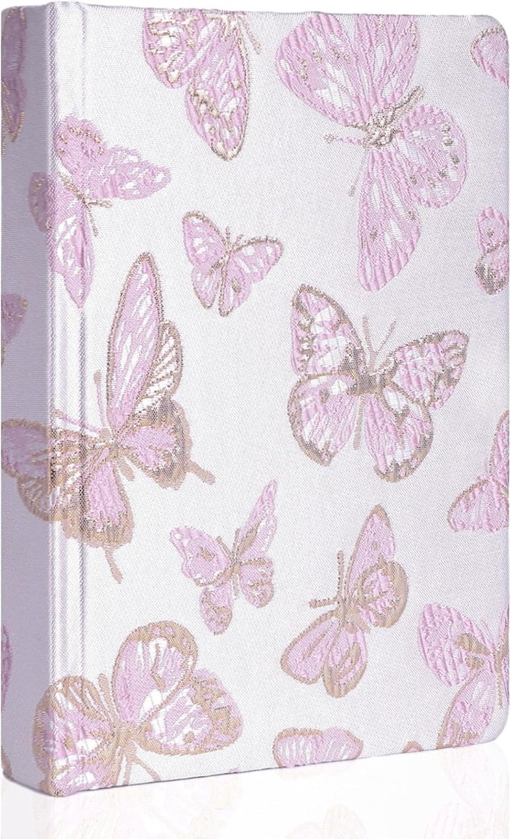 A5 geborduurd stoffen dagboek voor vrouwen en mannen, college gelinieerde dagboeken om te schrijven, vlinder hardcover notitieboekjes voor werk, zaken, thuis en school
