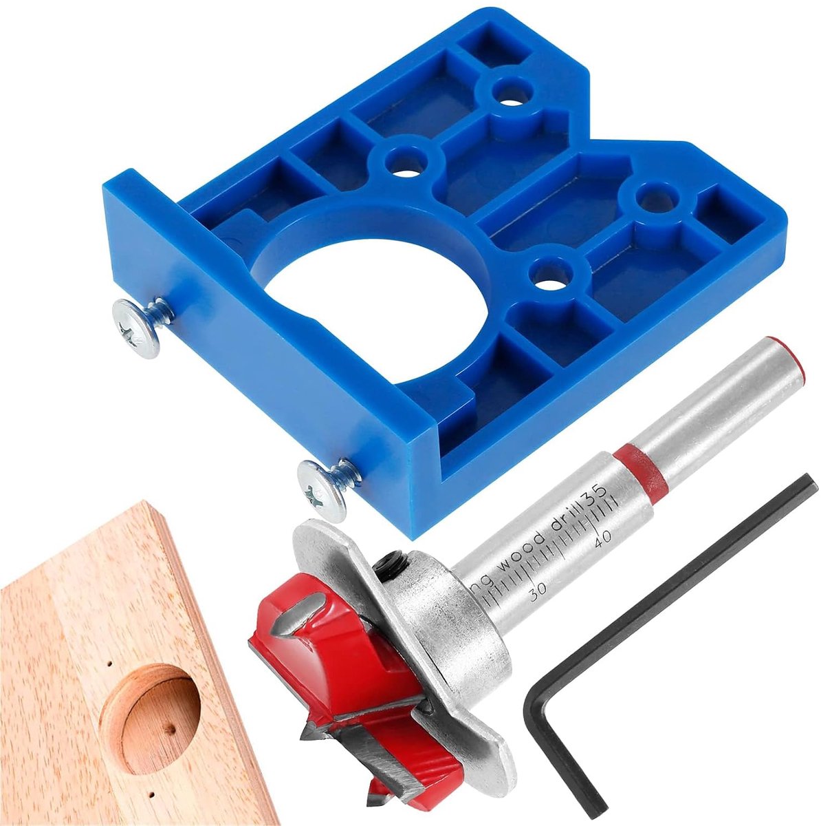 35 MM verborgen scharniersjabloon, topband boorsjabloon, scharniersjabloon, kastscharniersjabloon, boorpositie voor de montage van verborgen deuren, boormachine van aluminiumlegering