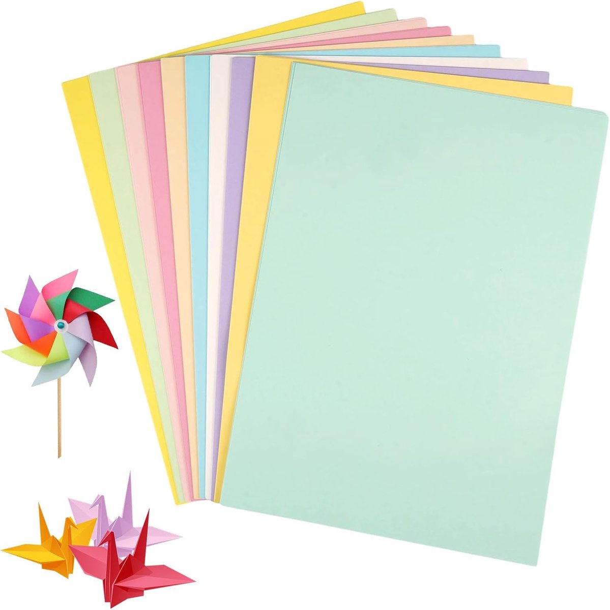 50 vellen gekleurd A4-karton, 10 kleuren, 230 g/m², A4, gekleurd | Gekleurd karton, A4, kleurrijk papier, om te knutselen, scrapbooking, kaarten, uitnodigingen