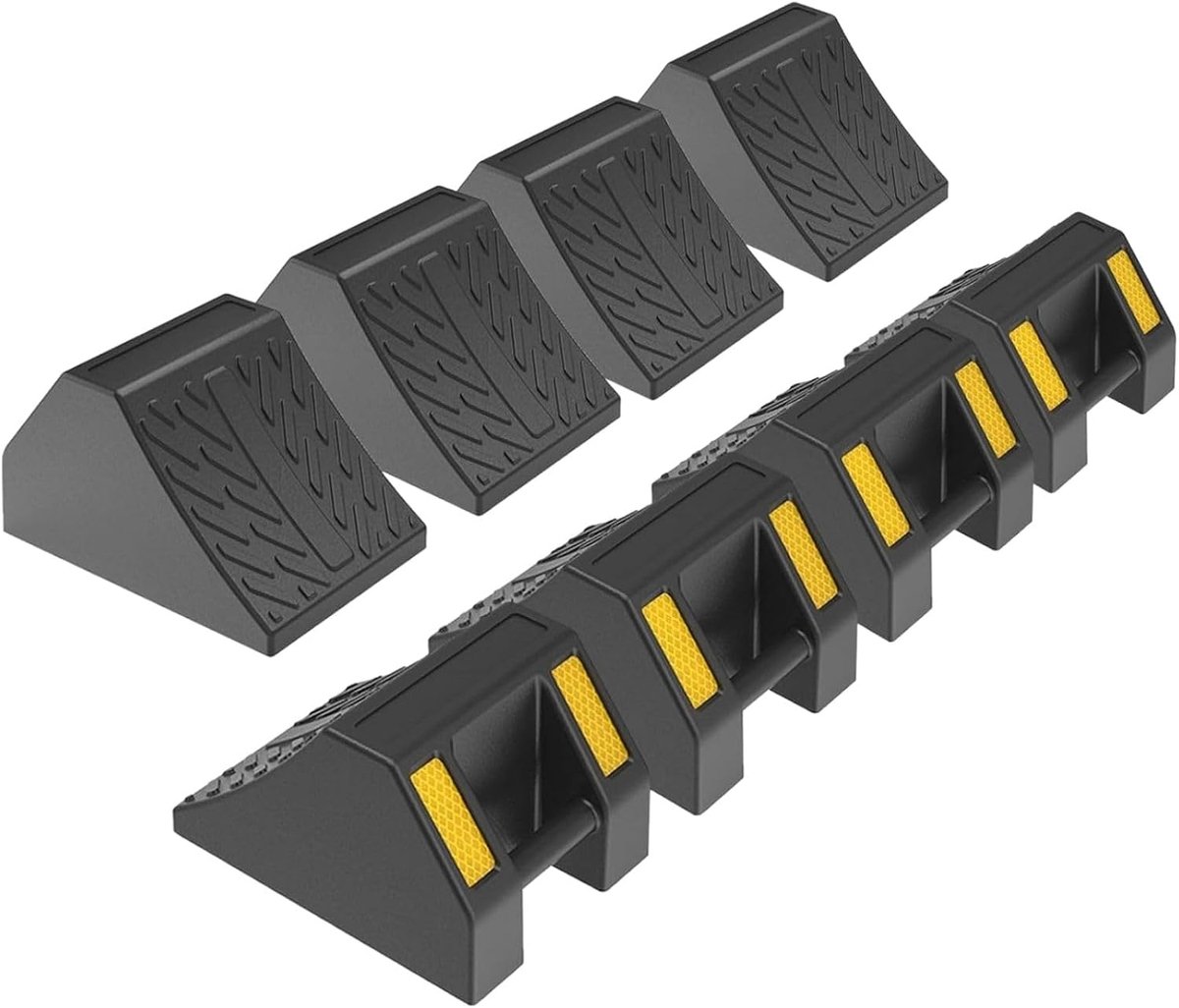 Set van 8 rubberen wielwiggen, remwiggen voor auto's, aanhangers, caravans en campers