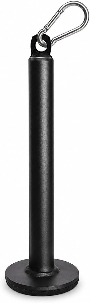 Halterschijvenlaadstift voor krachttraining, 130 kg belastbaar, incl. karabijnhaak, gewichtslaadpen voor kabel- en home-gym-systemen, zwart