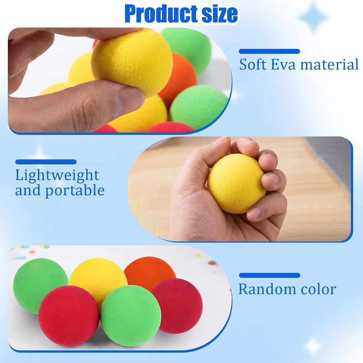 ballen, set van 12 stuks, EVA-hardschuimrubberen ballen, 4 cm diameter, veilige speelballen voor kinderen en gezin