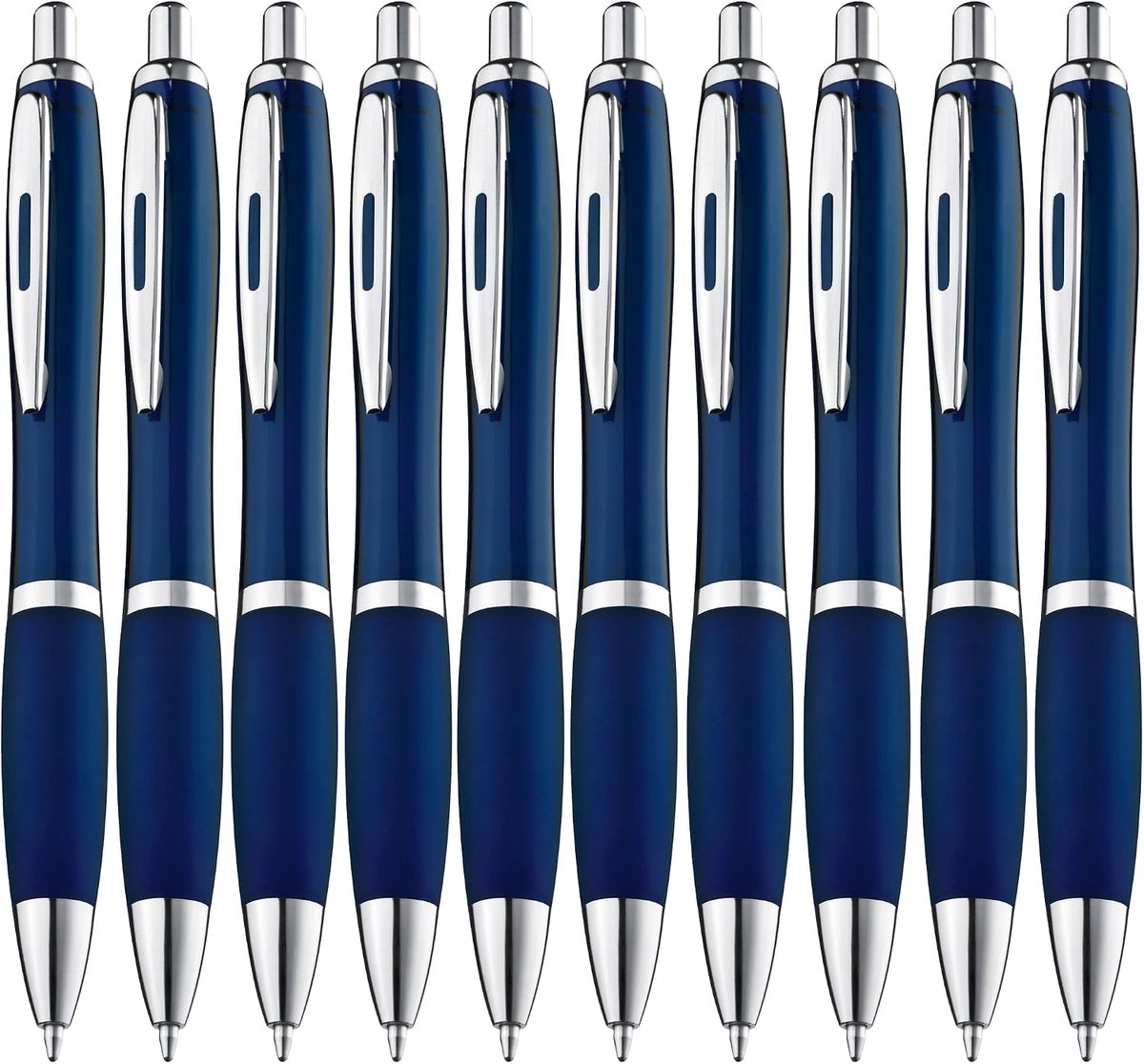 balpen, 50 stuks, premium set, hoogwaardig, antislip pen voor eenvoudig en zacht schrijven, blauwschrijvend