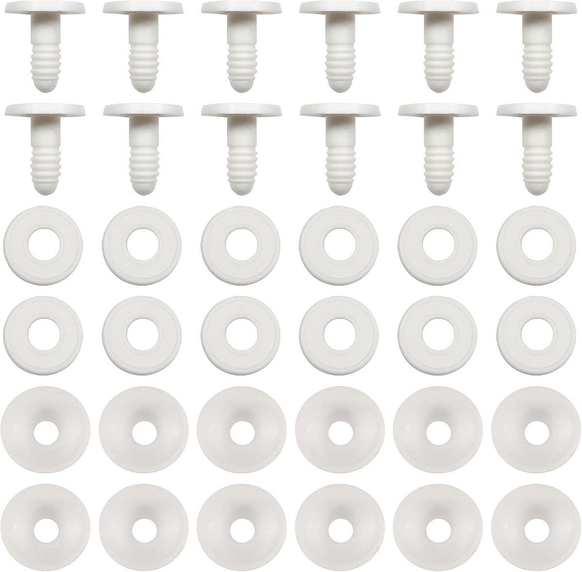 20 sets Amigurumi Veiligheidsgewrichten met Sluitringen 30 mm Poppengewrichten Wit Kunststof Dierengewrichten Doe-Het-Zelf Poppengewrichten voor Marionet Haakdieren Knutselbenodigdheden