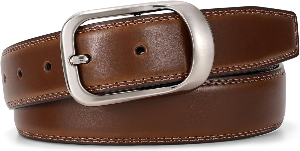 Leren riem voor heren, casual riem voor jeans, broeken, werkkleding en uniform met enkele pong-gesp