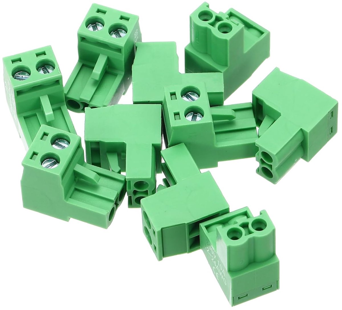 10 stuks PCB-klemlijst, 5,08 mm 2-polig, 300 V 10 A printplaat-klemblokken