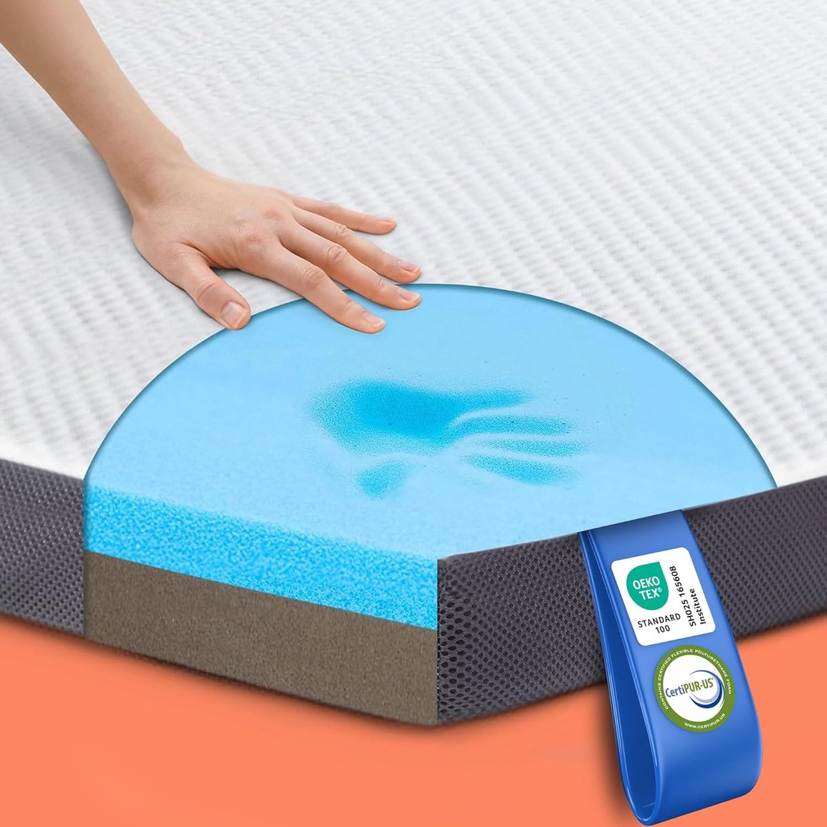 Matras topper 90 x 200 cm - 2-in-1 gel topper - H3 & H4 hardheid - drukverlichting voor optimale slaap - ShopVlot