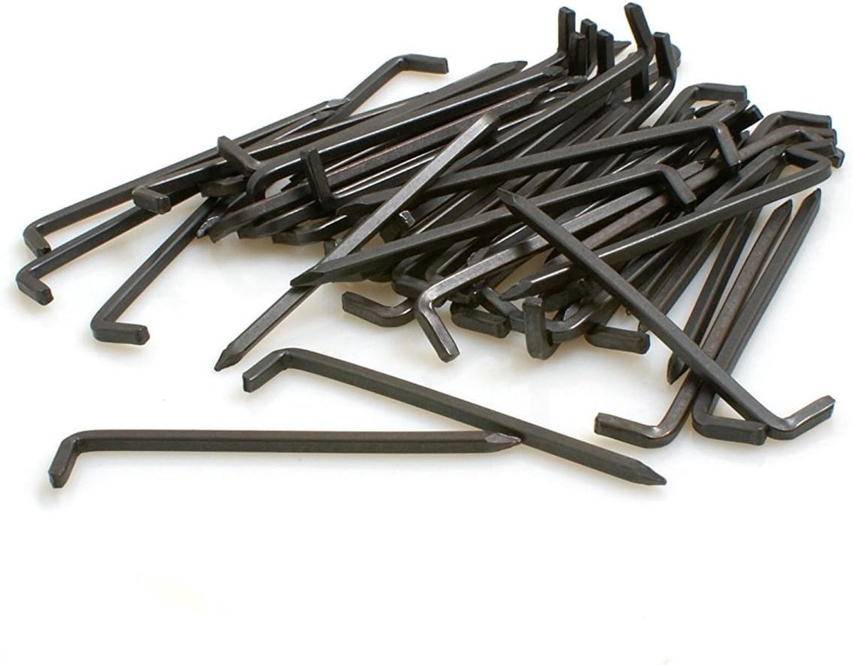 50 x console-haken, stalen haken, vierkante draad, Ø 2,0 x L 25 mm, van ijzer