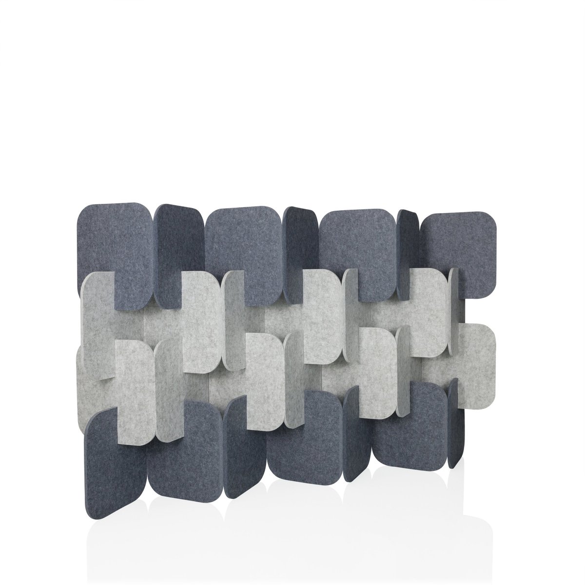 Akoestische scheidingswand FLEXMIUT PLUG PET set van 4 109x170x25cm grijs/lichtgrijs hjh OFFICE
