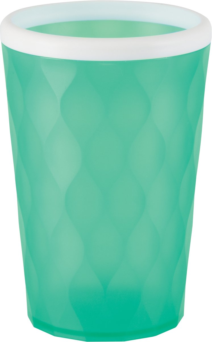 Spirella Tandenborstelhouder - Borstelhouder en Tandenborstel Beker uit de POOL Serie - Tumbler Badkamer - Frosty Green - 8x12 cm