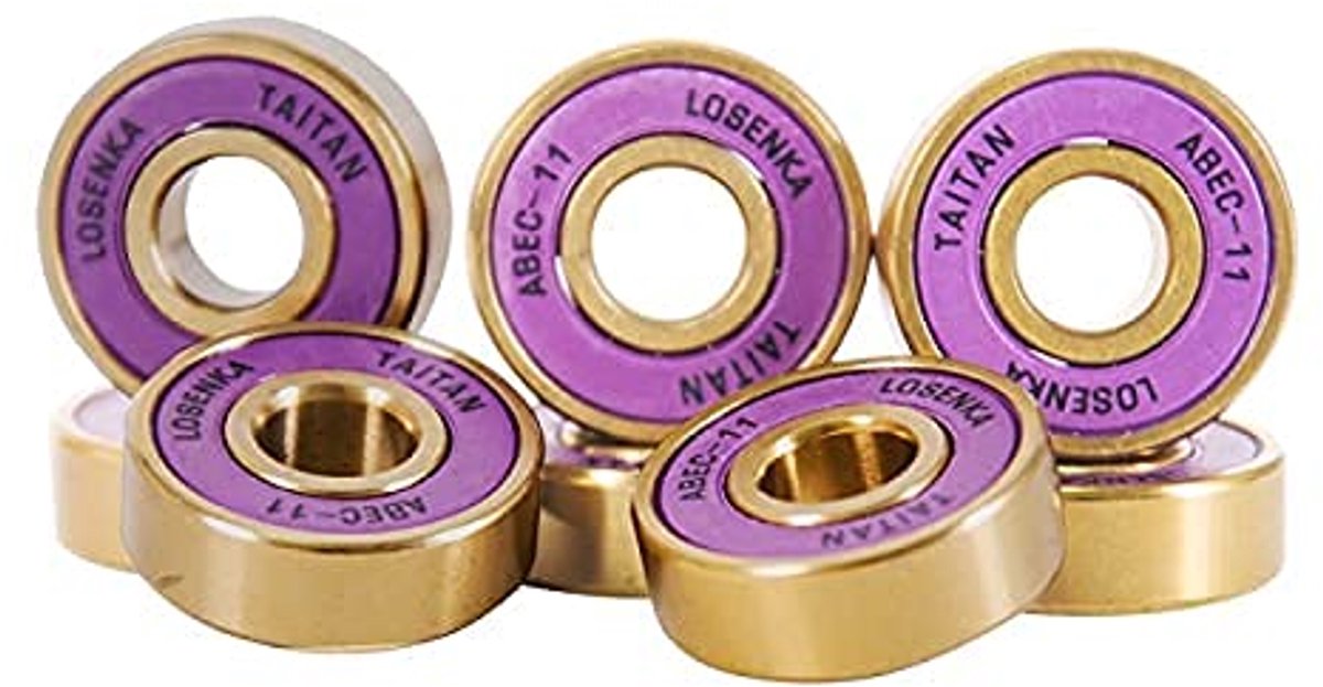 SnelShoppen ABEC 11 Hoge Precisie Kogellagers 22 x 8 x 7 mm Titanium Laag Wrijvingscoëfficiënt voor Skateboard Longboard Monopatin Wielen 608 8