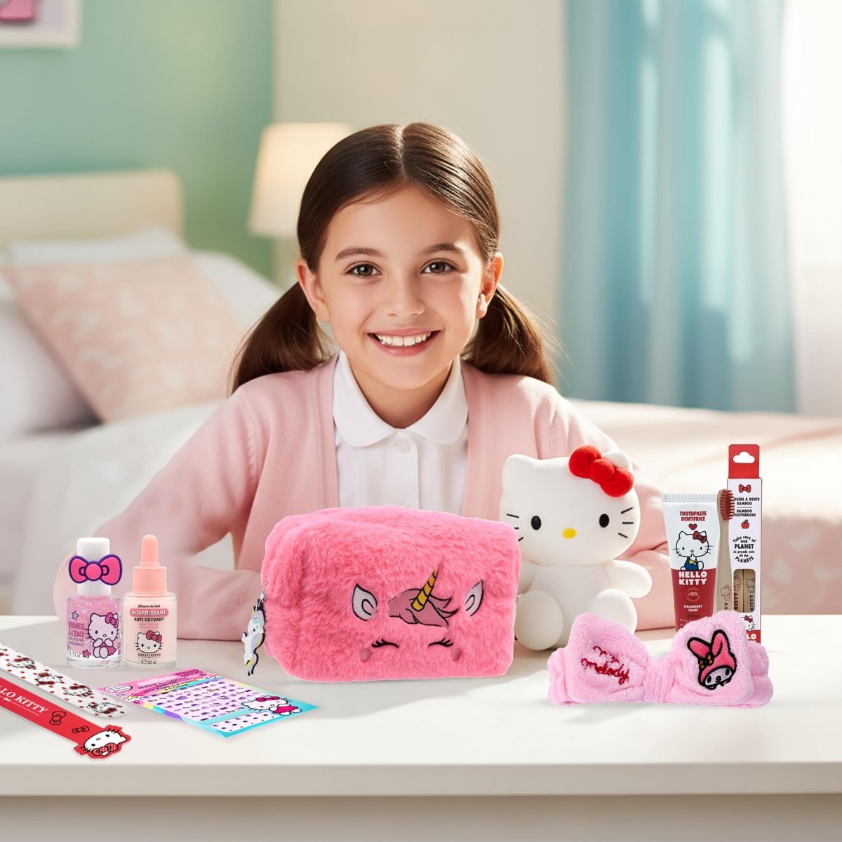 SnelShoppen - Meisjes Pennenetui Pluche Roze - Schattige Pennendoos voor Kinderen - Ideaal voor School, Reizen & Cosmetica - Perfect Cadeau voor Meisj