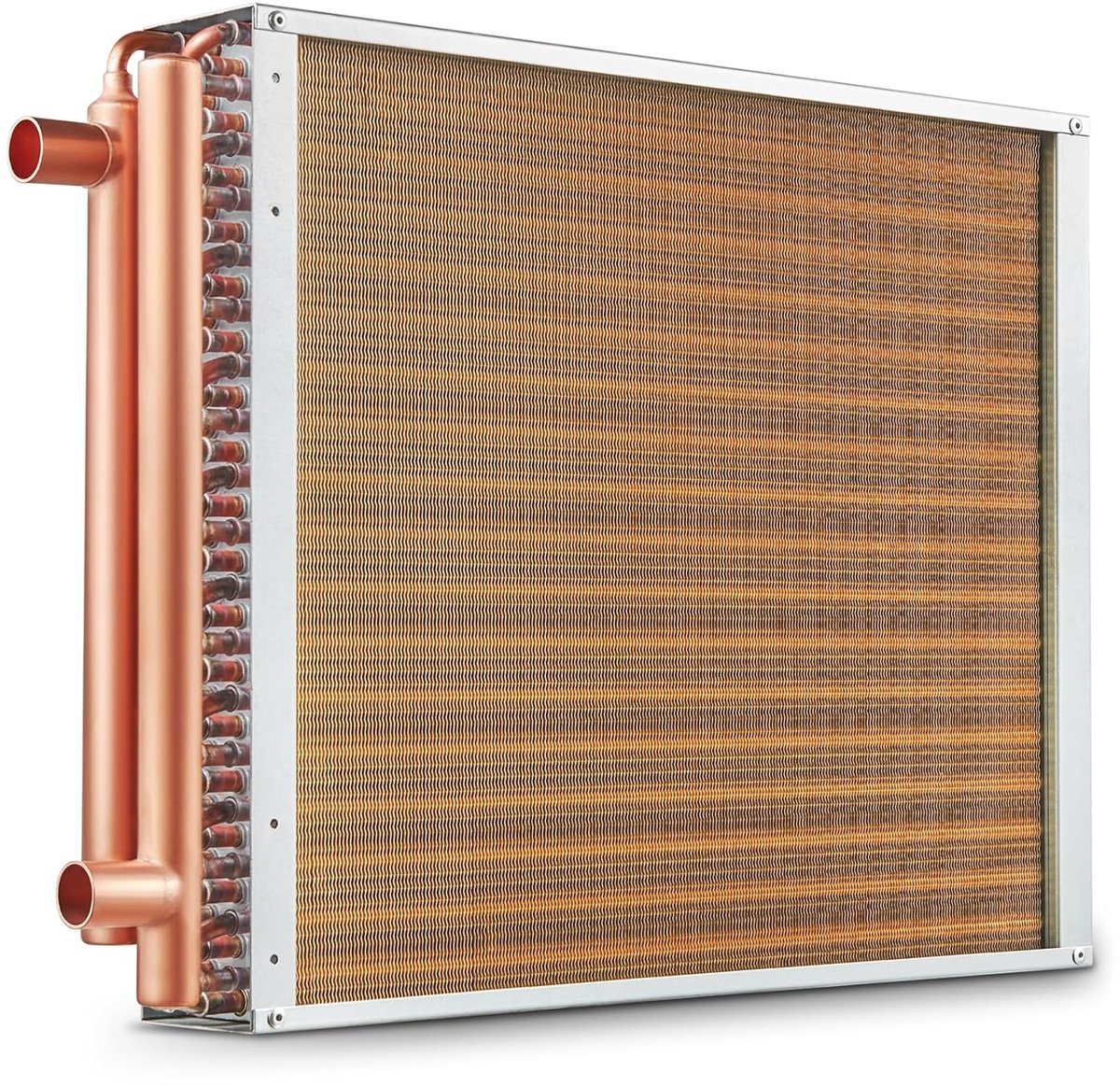 Warmtewisselaar water naar lucht 18"x20" - 3-rij 3/8" koper - 242 aluminium vinnen - ideaal voor houtovens - ShopVlot
