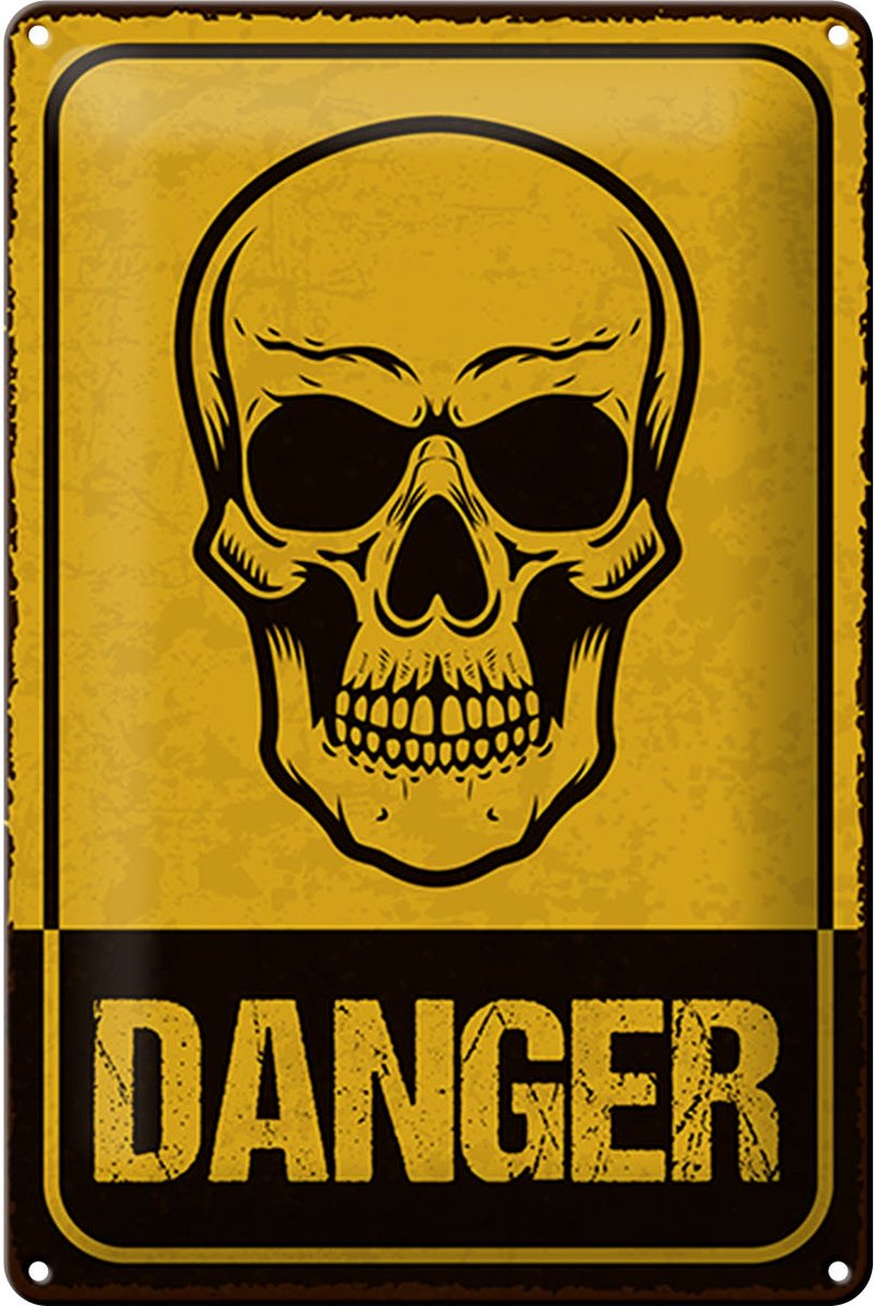 Blechschild Spruch 20x30 cm Danger skull Schild