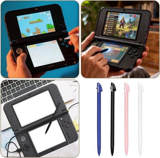 4 stuks pennen voor 3DS XL, Nintendo 3ds XL touchscreen stylus pen, styluspen pennen voor 3DSXL Pen Tip gameconsole, stylus kunststof spelconsole, accessoires (4 kleuren) — afbeelding 5