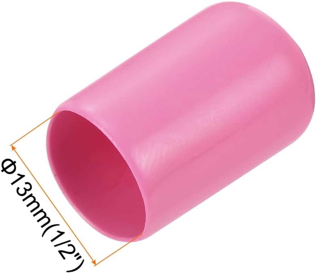 100 stuks rubberen eindkappen 13 mm (1/2 inch) ID, vinyl, pvc, ronde buis, afdekking, bouten, beschermers, schroefdraad, schroef, roze