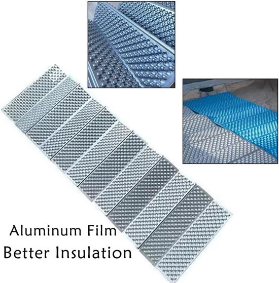 camping grondmat van aluminiumfolie, aluminium camping slaapmatten, gesloten cel kamp schuim mat, isolatie vloermatten voor tent, reflecterende mat 72x23,6 inch van Camping — afbeelding 4