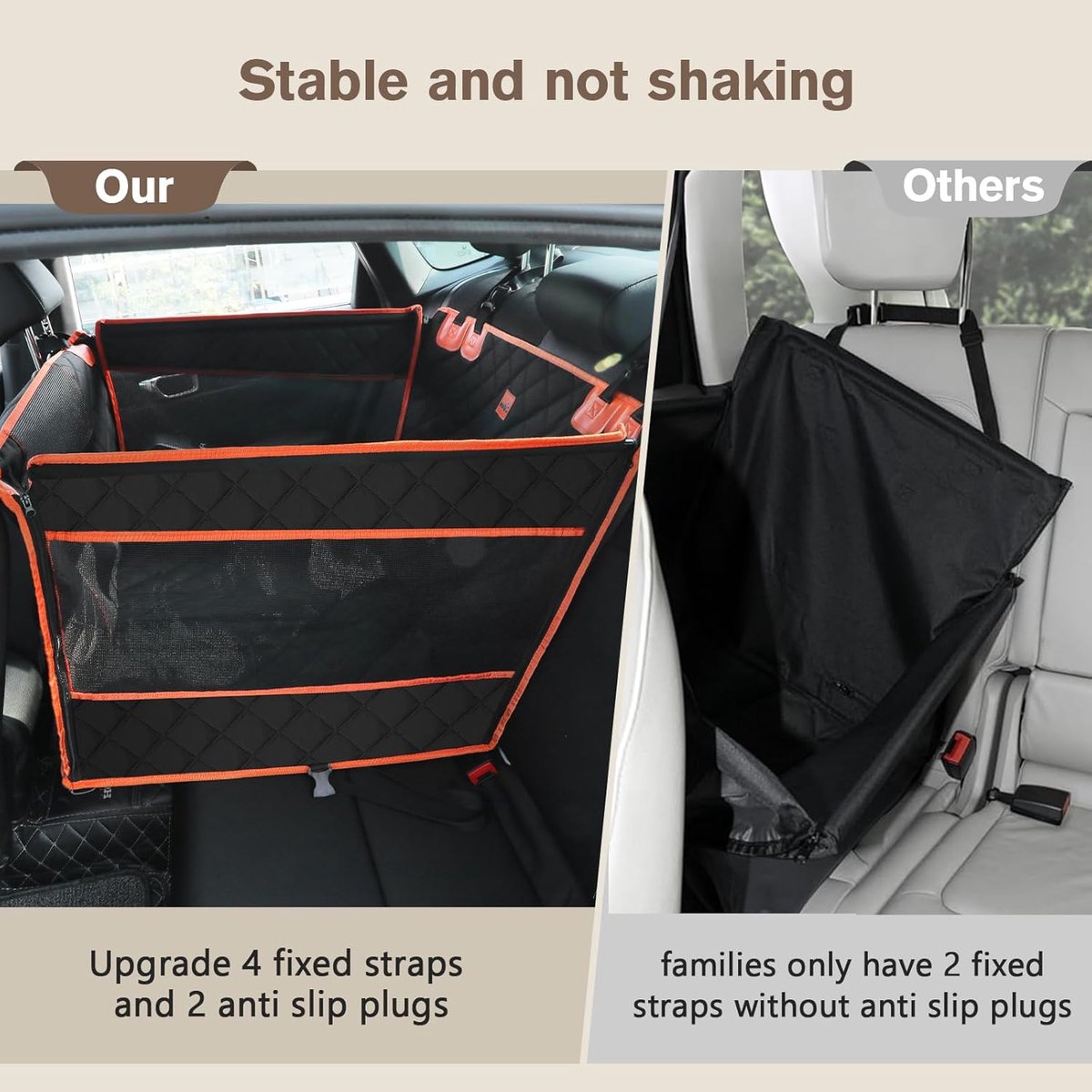 Honden Autostoel - Reisstoel Hond Autostoel Puppy - Veilig Reizen - Extra Stabiele Constructie - 70x61x55cm - Oranje