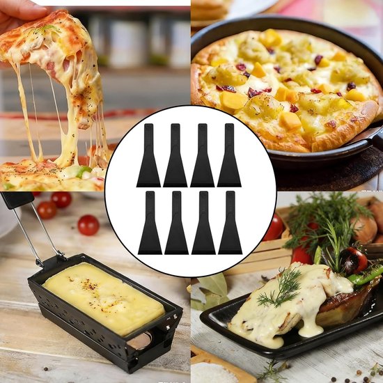 8 stuks raclette-schuivers met anti-aanbaklaag, raclettespatel van nylon, spatel voor de pan, robuust en hittebestendig, keukengerei, ideaal voor pannen, braadpannen, kaas, restaurant en thuis — afbeelding 5