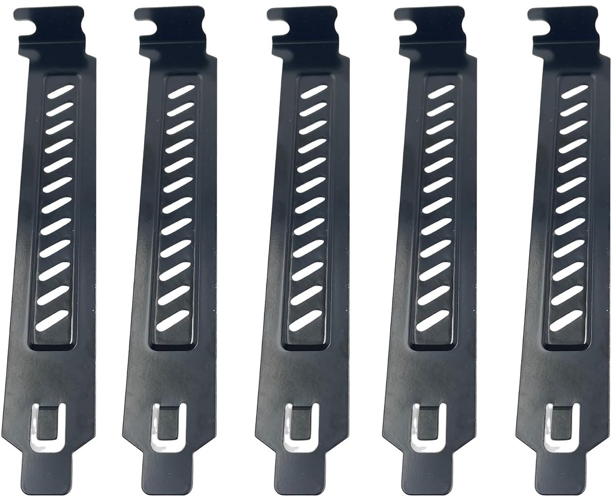 10 stuks zwarte PCI-sleufplaatafdekking hardstaal stoffilter afdekplaat PCI slot cover met schroeven