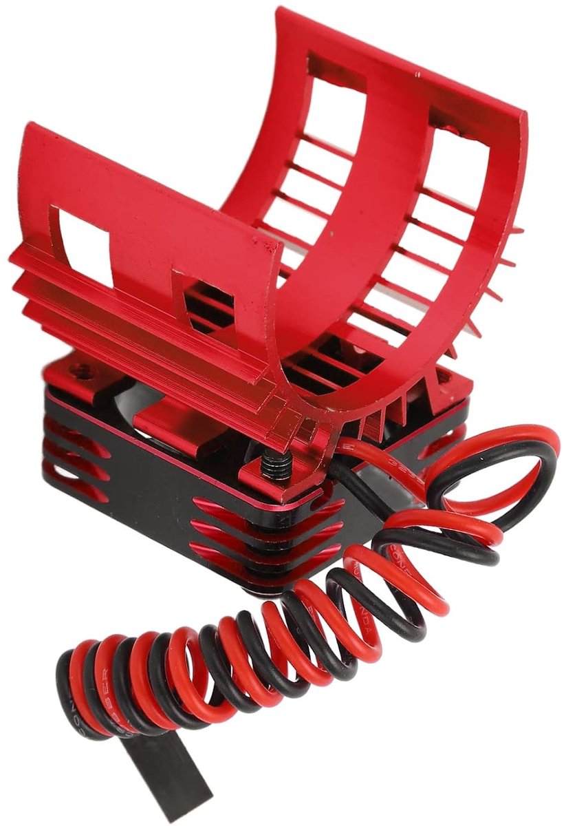 Auto Fan Radiator, 36mm Metalen Motor Koelventilator voor 1/12 1/10 RC Auto 540 550 560 Motor Upgrade Onderdelen(rood) Modelauto Accessoires Eetapparatuur Buiten