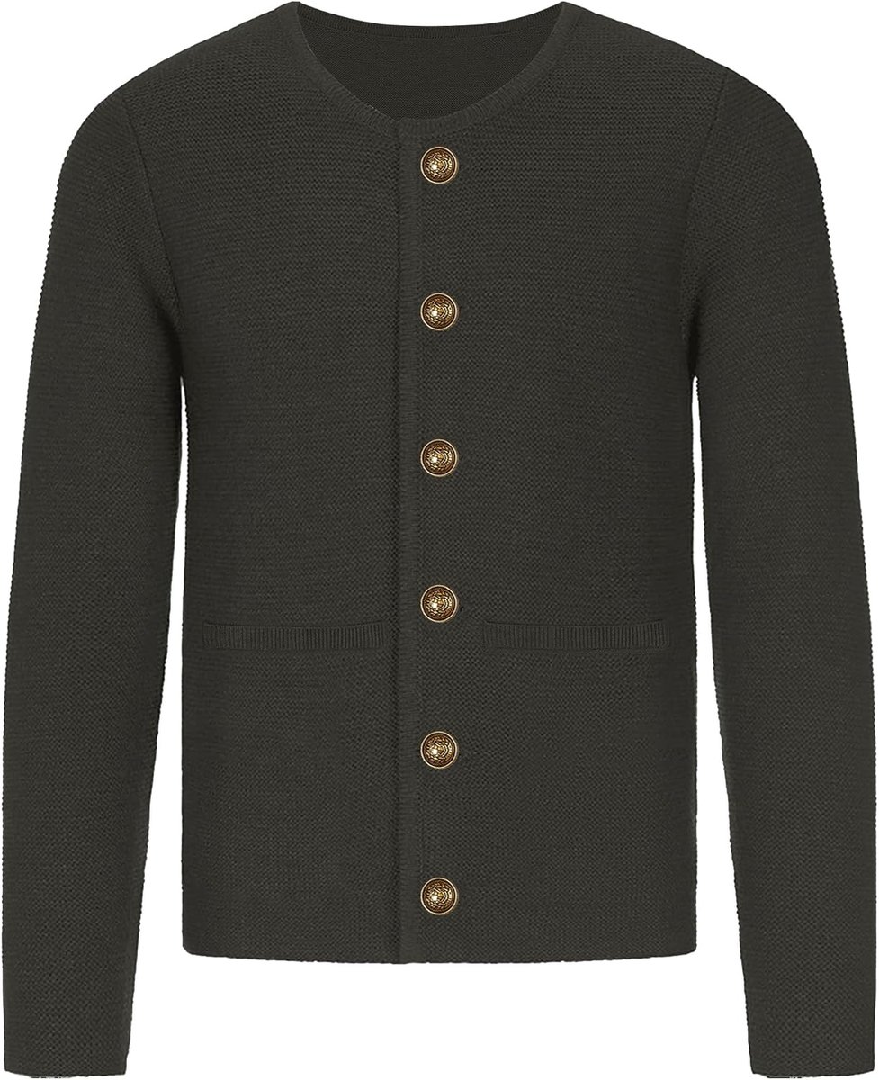 klederdrachtjas voor heren, met knoopsluiting, Oktoberfest-outfit, lederhose, klederdrachtmode voor mannen, S-3XL