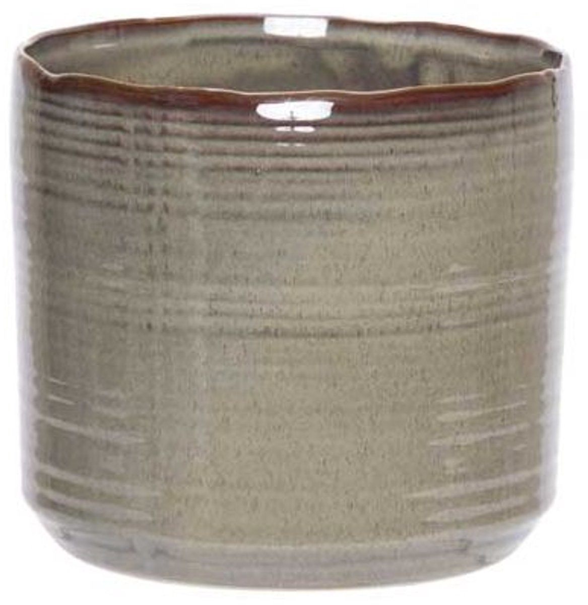 Cosy @ Home Bloempot Green Creme 13x13xh12,5cm Cilin