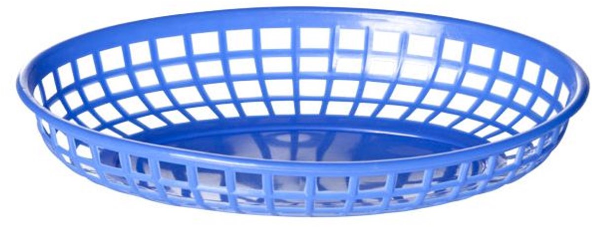 Cosy & Trendy Hamburgermandje Set6 Blauw 23x14xh4cm