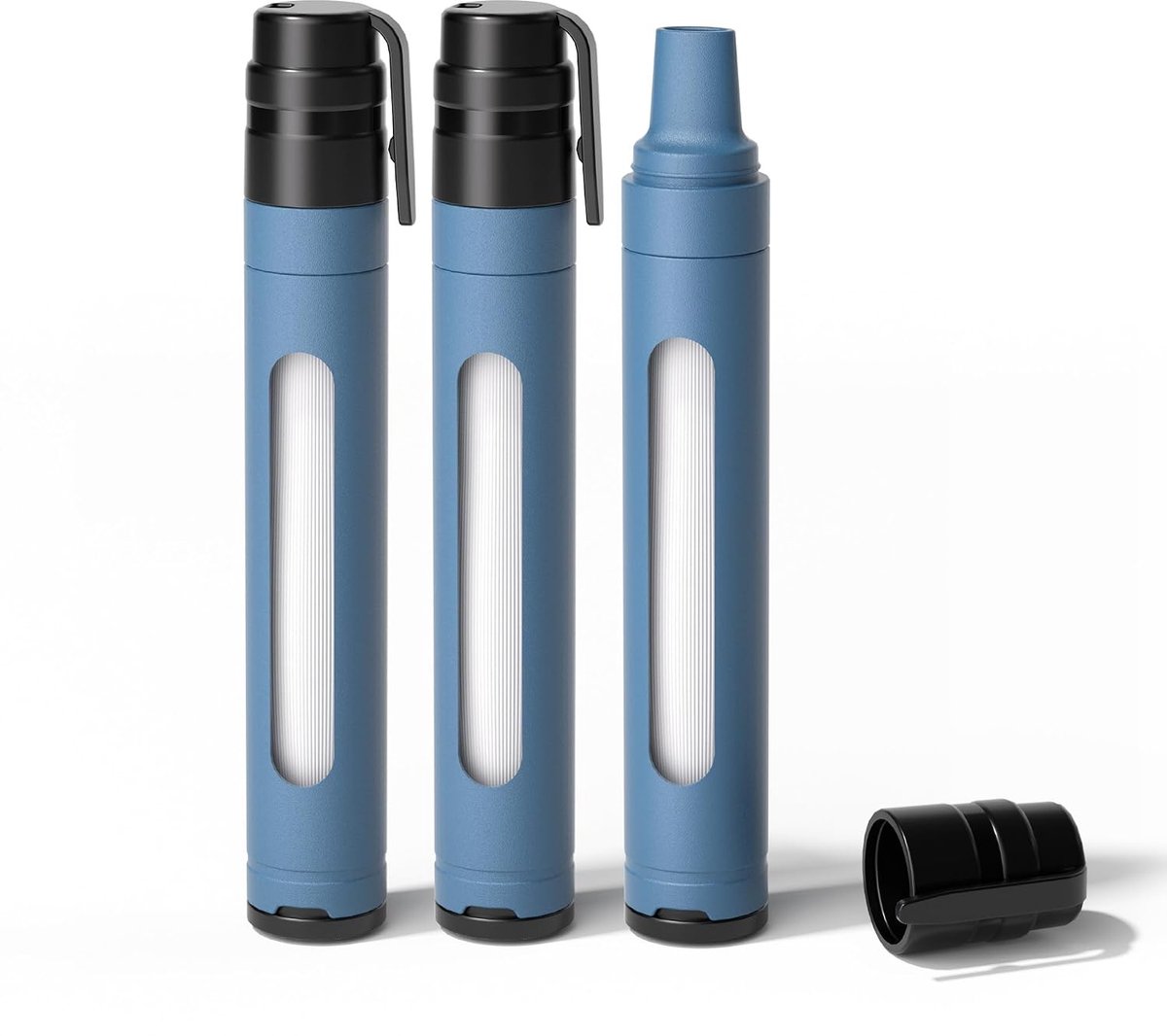 Waterfilter, outdoor, survival, met kijkvenster, persoonlijk waterfilter met 3000 l filtercapaciteit, drinkwaterfilter, outdoor, camping, waterfilter, drinkwater voor noodgevallen enz. (blauw)