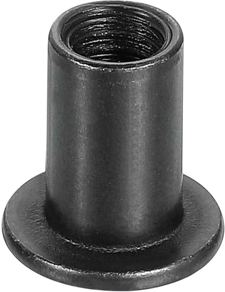 M6 x 12 mm zeskantige kop inzetmoer schroefpaalmoer zwart oxide 10 stuks