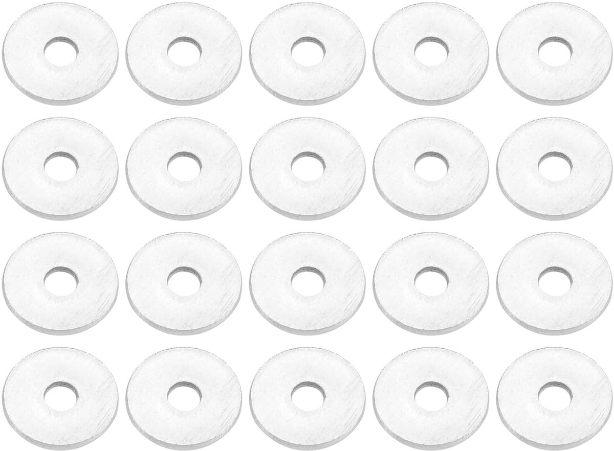 Platte ring, 3 mm ID 10 mm OD 1 mm dikte, duurzaam, roestvrij staal, zilverkleurig, 20 stuks