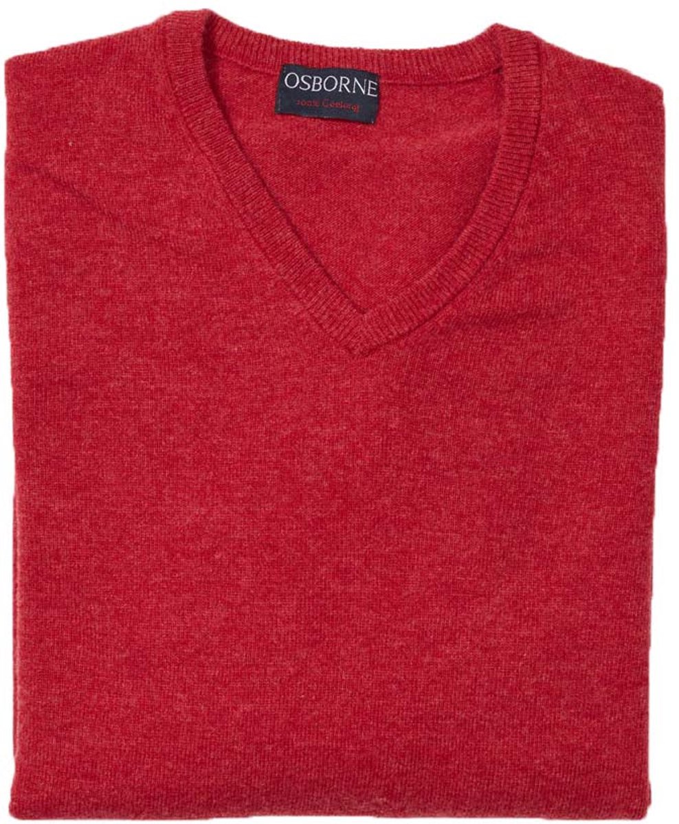 Osborne Knitwear Trui met V hals - Geelong wol - Poppy Melange - M