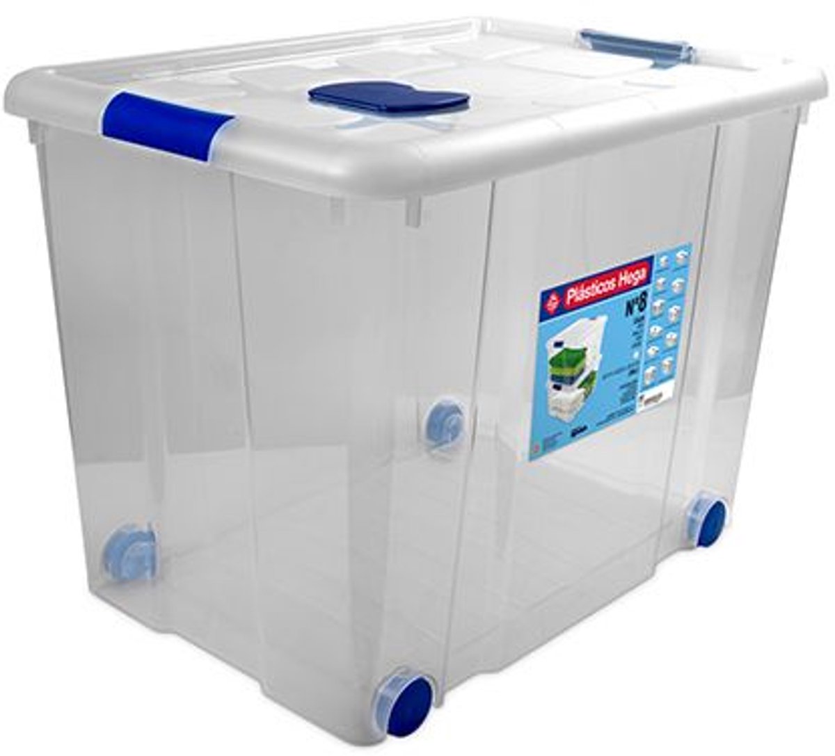 Hega Hogar Opbergbox Op Wielen 86l Transparant Nr8