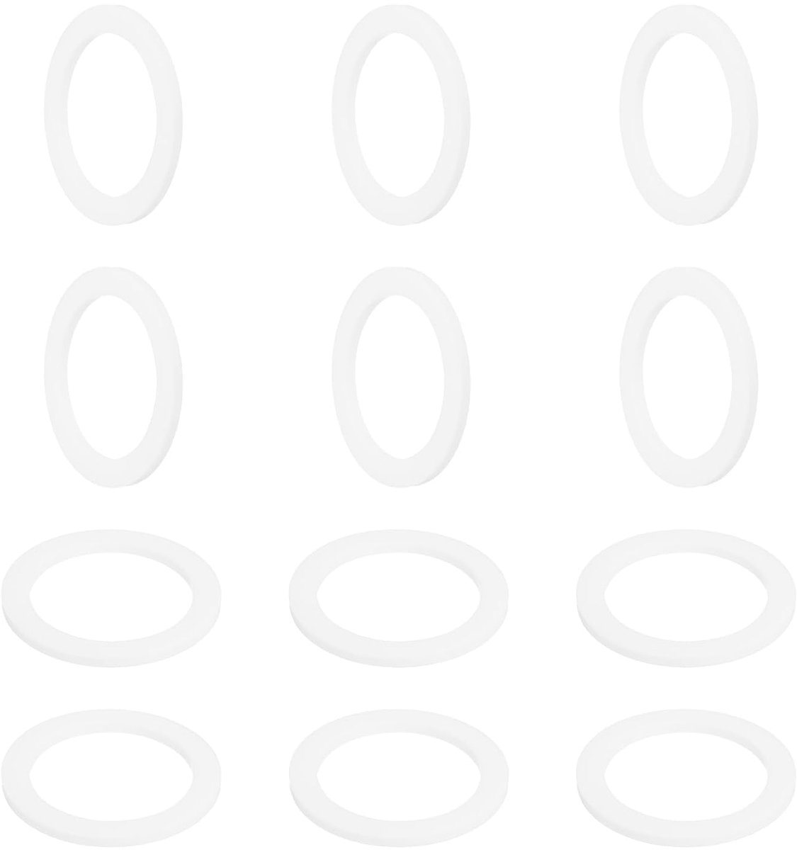 Platte sluitringen, 12 stuks 40 mm VAN 30 mm DI 2 mm dikke afdichting afstandhouder voor kraan slang klem bout machine, wit