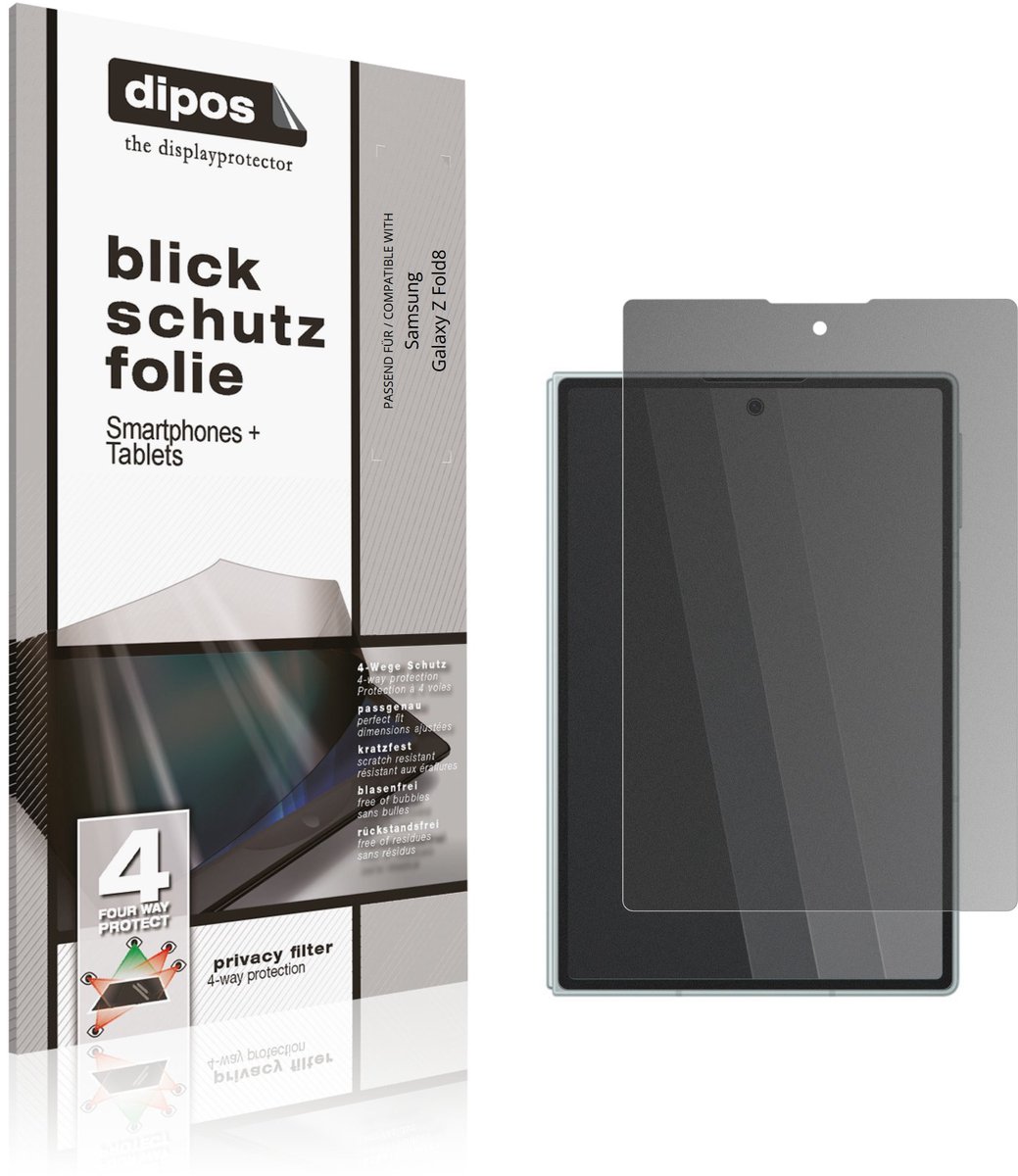 dipos – Matte Privacy Screenprotector geschikt voor Samsung Galaxy Z Fold8 Buitenkant | Anti-Spy Beschermfolie