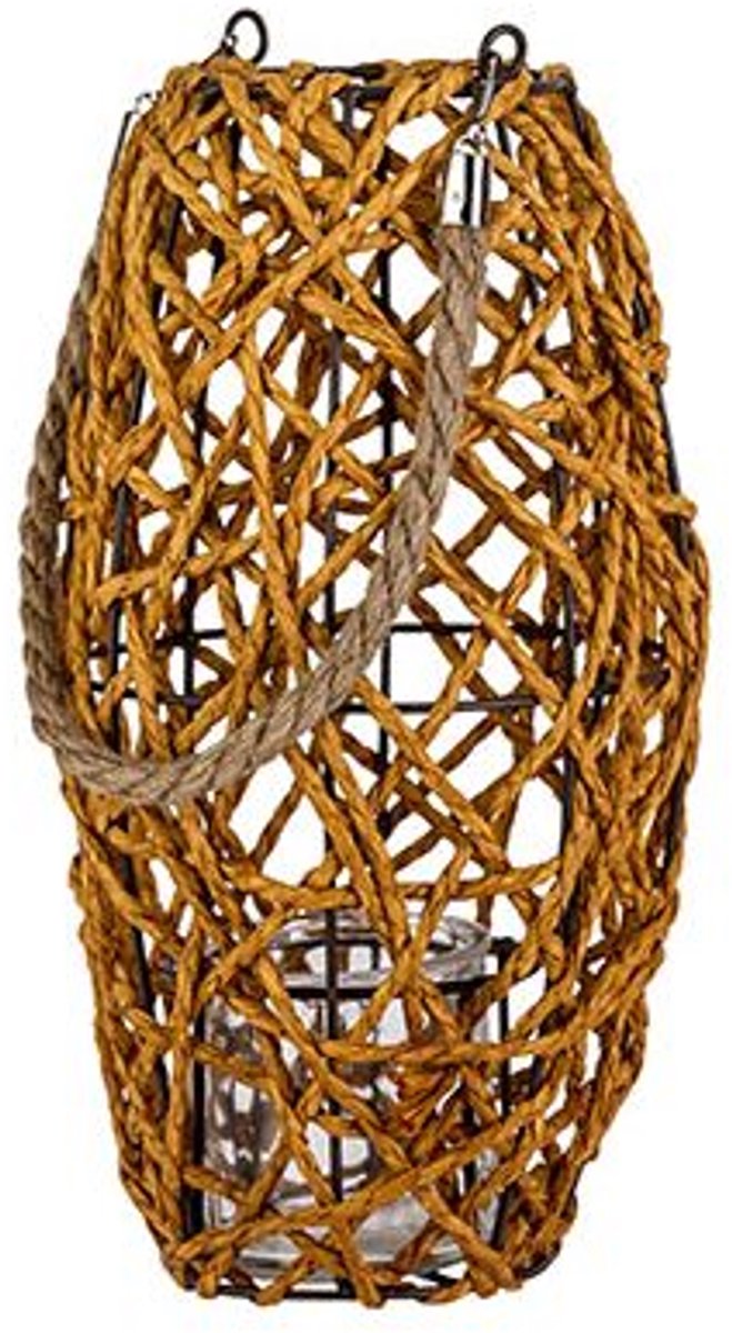 Cosy @ Home Lantaarn Rope Oranje 17x17xh30cm Rond