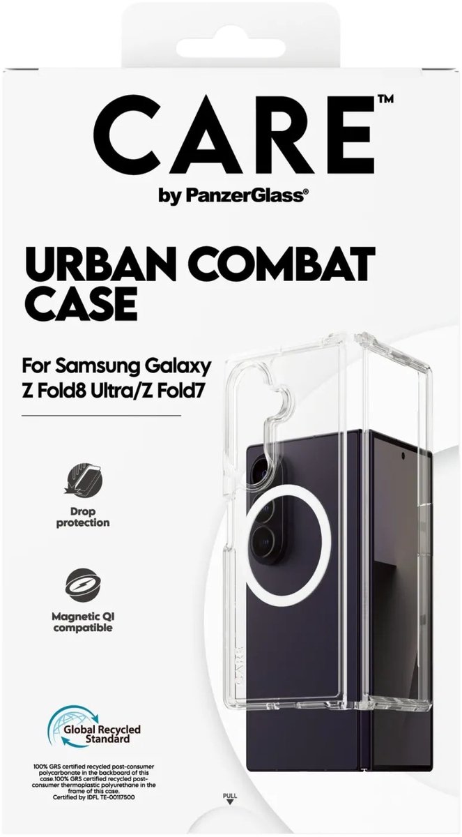 CARE by PanzerGlass Urban Combat Case geschikt voor Samsung Galaxy Z Fold 8 Ultra / Fold 7 - Transparant — cadeau in Telefoon & Tablet - foto 3