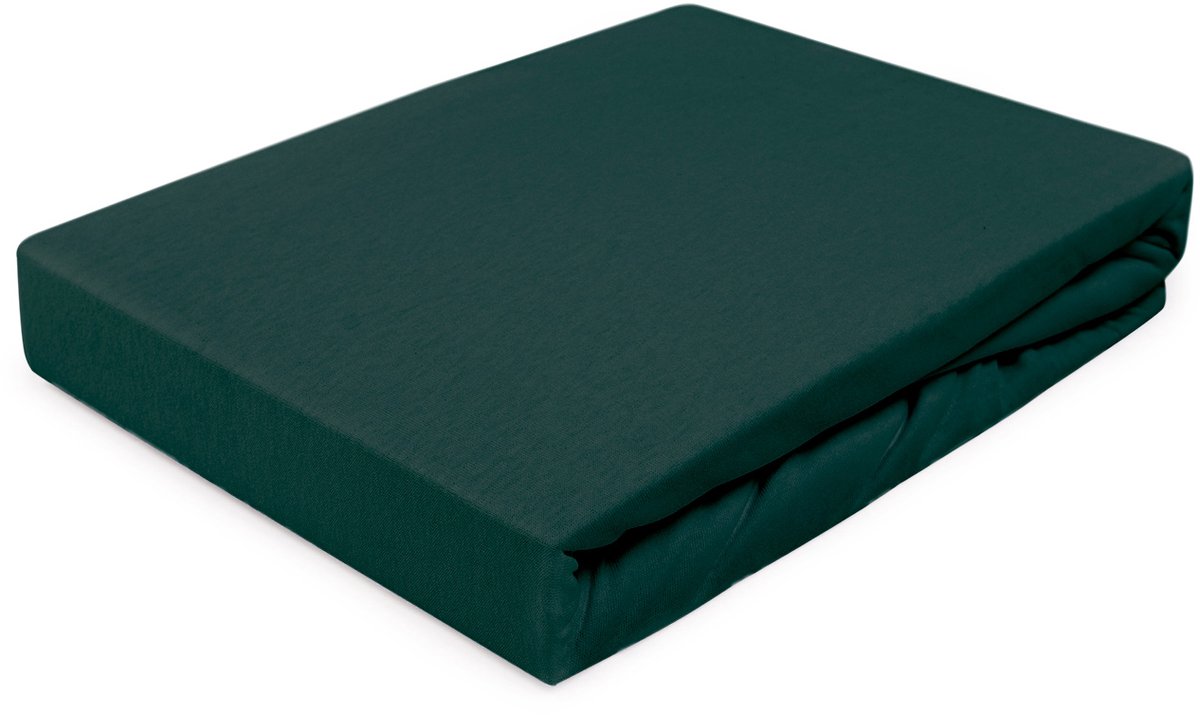 Darymex Jersey Hoeslaken 120x200 cm - Met Elastiek Rondom - Donkergroen - Heavy Quality - 100% Katoen